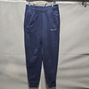 Champion Navy Blue Joggers with Script Logo